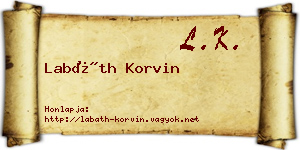 Labáth Korvin névjegykártya